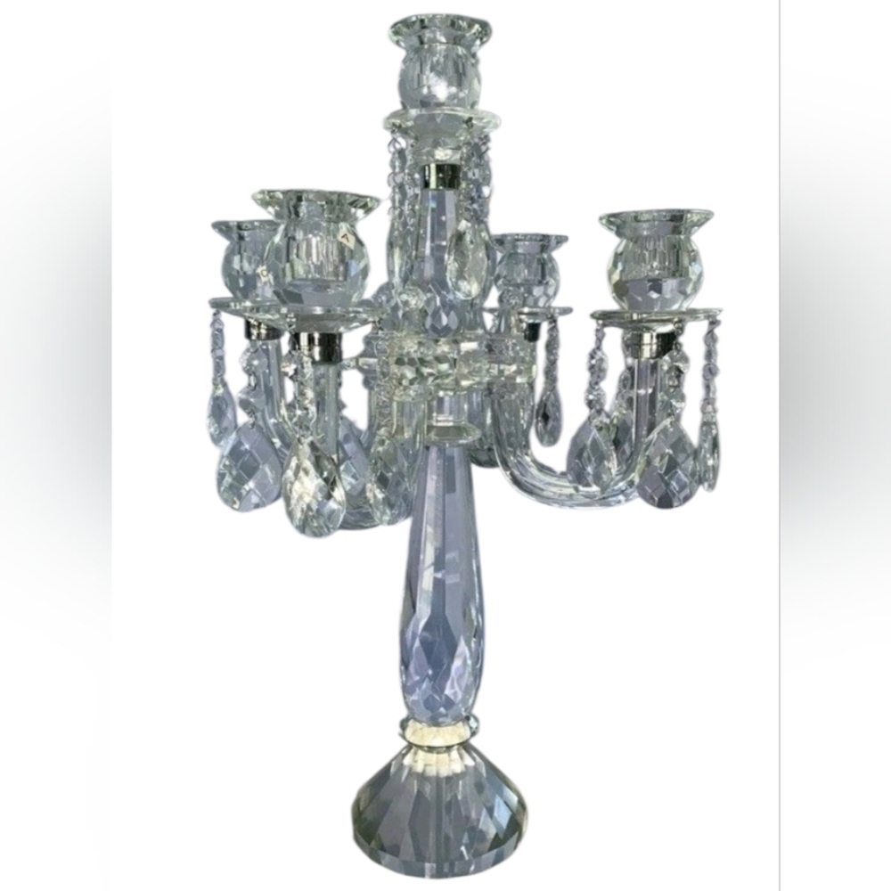 Godinger Shannon Crystal Old Vienna Crystal 5 Arm Candelabra EUC